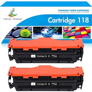true image compatible toner cartridge replacement for canon 118 crg118 work for canon imageclass mf726cdw mf8580cdw mf8380cdw mf8350cdn lbp7660cdn printer ink (black, 2-pack)