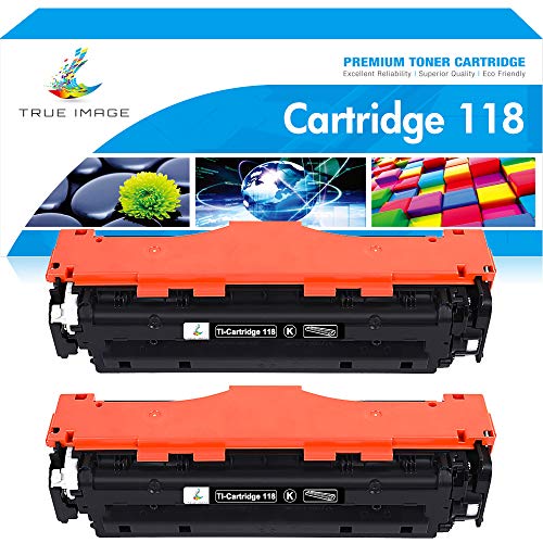 TRUE IMAGE Compatible Toner Cartridge Replacement for Canon 118 CRG118 Work for Canon Imageclass MF726Cdw MF8580Cdw MF8380Cdw MF8350Cdn LBP7660Cdn Printer Ink (Black, 2-Pack)