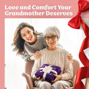 Mothers Day Gifts for Grandma, Gifts for Grandma Blanket, Grandma Gifts from Grandkids, Best Grandma Gifts, Grandma Birthday Gifts from Grandchildren, Throw Blanket 65”x50” (Purple)