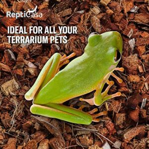 ReptiCasa Organic Coconut Chips Substrate Clean & Ready to Use for Reptiles, Snakes, Tortoise, and Amphibians, Natural Fiber Free Husks, Clean Breeding and Bedding Flooring, Odor Absorbing - 16 Quarts