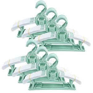 30 pack kids hangers,childrens durable plastic infant hangers for kids clothes,non-slip baby clothes hangers,extensible toddler hangers for laundry and closet (green)