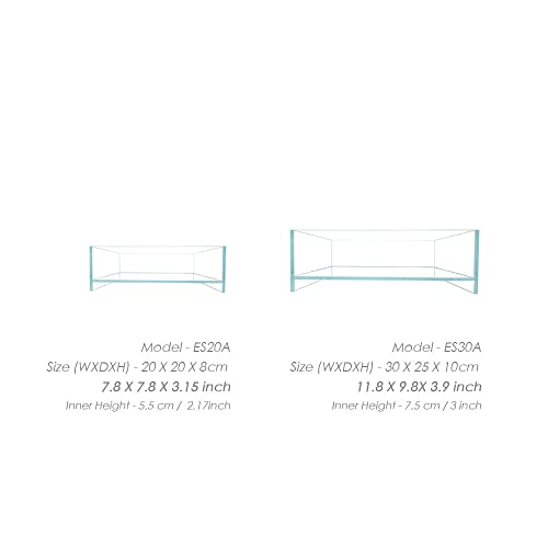 HIRO Aquatics Nano Shallow Rimless Tank, Gift for Plant Lover. Low-Iron Glass, 20X20X8cm, for Wabikusa, Little Pond, Terra Base & Nano Terrarium