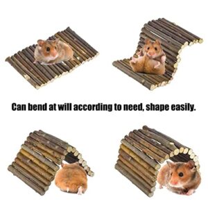 PINVNBY Hamster Suspension Bridge Ladder Rodents Natural Wooden Arch Bendable Bridge Chew Toy Long Climbing Ladder for Hamster Guinea Chipmunk Pig and Other Small Animals (2 Kinds Length)