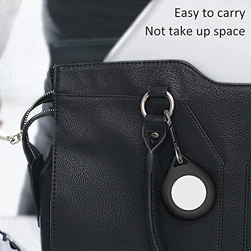 Case for AirTag Phone Finder, Anti-Scratch Protective Skin Cover with Key Ring for AirTags Finder Keychain Accessory (Black)