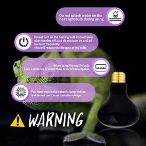 Night Heat Lamp Reptile 100W Heat Bulb, Moonlight Pet Light UVA Spot Lamp for Reptile and Amphibian Tortoise Lizard Snake Chameleon Spider-2 Pack