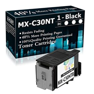 compatible mx-c30nt-b toner cartridge replacement for sharp mx-c250 mxc250 mx-c300 mxc300 mx-c300w mxc300w mxc300p mxc301 printer ink cartridge (black,1-pack)