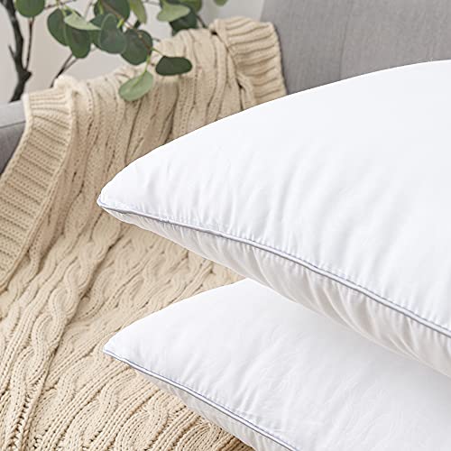 Comvi Cream Throw Pillows for Couch - Decorative Pillows, Inserts & Covers Set of 4 (2 Pillow Covers 18x18 + 2 Pillow Inserts 20x20)- Couch Pillows for Living Room - Velvet Sofa Pillows & Cushions