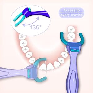 T.Smile Evolutionary Clean Dental Flossers, Kit of Refills Plus Mid-Length Handle (200 Extra-Strength Refills)