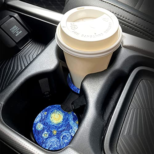 Car Coasters for Drinks Absorbent, Cute Car Coasters for Women & Men Cup Holder Coasters for Your Car with Fingertip Grip, Auto Accessories for Women & Men,Pack of 2 (Rock)