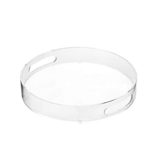 artmaze clear sturdy acrylic round tray with handles,spill proof,for kitchen (12 inch)