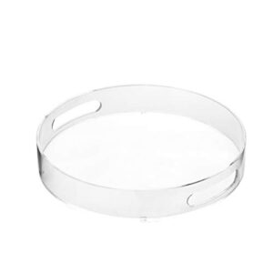 Artmaze Clear Sturdy Acrylic Round Tray with Handles,Spill Proof,for Kitchen (12 inch)