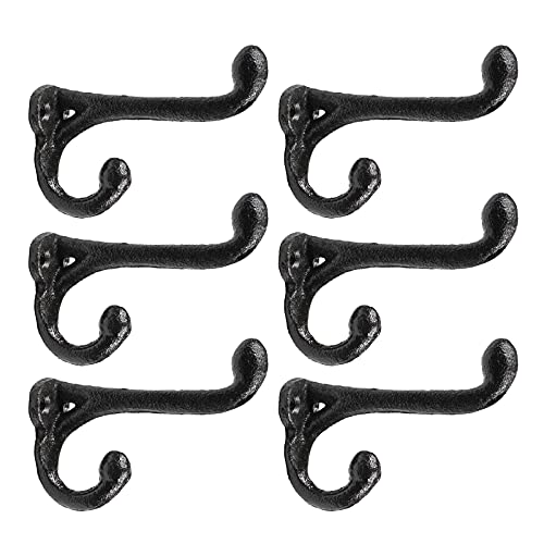 Tinsow Wall Mount Coat Hanger, Hooks Rustic Farmhouse Cast Iron Towel Hanger (6)