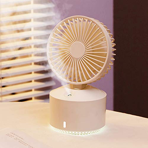 Portable Small Quiet Personal Fan Misting Mini Spray Desk Fan USB Rechargeable Battery-Operated Handheld Fan for Travel Home, Office, Classroom, Outdoor, Mother's Day Gifts