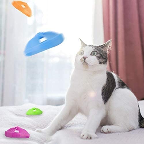 Cat Fetch Toy - Cat Tracks Cat Toy - Fun Levels of Interactive Play - Cat Toys with 5 Colors Flying Propellers Satisfies Kitty’s Hunting, Chasing & Exercising Needs (2PC)