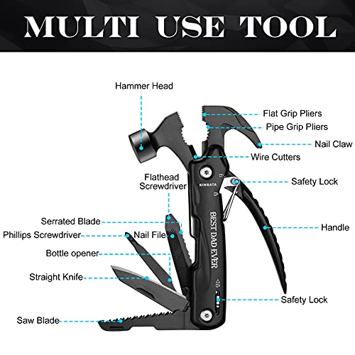 Birthday Gifts For Dad From Daughter, Son, Kids - Father Day Gifts Box Basket Who have Everything For Dad, Husband, Men Best Christmas Package Idea 20Oz Tumbler All in One Hammer Multitool Set