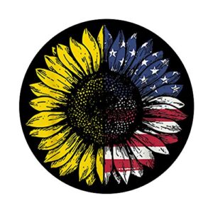 Cute Sunflower American Flag Patriotic Flower Phone Knob PopSockets PopGrip: Swappable Grip for Phones & Tablets