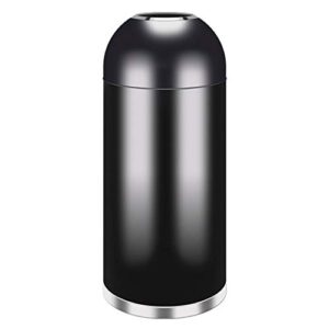 zxb-shop garbage can open top dome trash can commercial metal trash can for hotel mall cafes trash can (color : black, size : 45l)