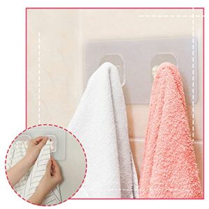 Jetec 8 Pieces Bathroom Shelf Adhesive Hooks Sticker Strong Hooks for Shower Caddy Basket Double Claw Wall Hooks Sticker for Kitchen Bathroom (6 x 12 cm)