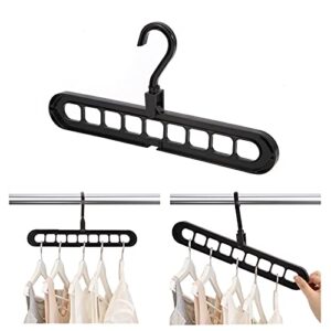 zedodier magic hangers, space saving hangers 10 pack sturdy plastic 9-in-1 hanger closet organizer(black)