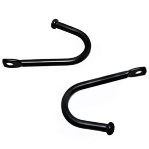 LRONG 20pcs Single Hole Simple Iron Hooks Wall Door Key Coat Bag Hanger Hook with Mounting Screws, Black