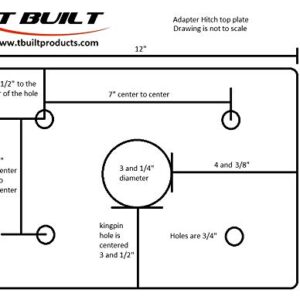 T Built 8" Fifth Wheel to Gooseneck Adapter Hitch with a 7 3/4" Forward Offset