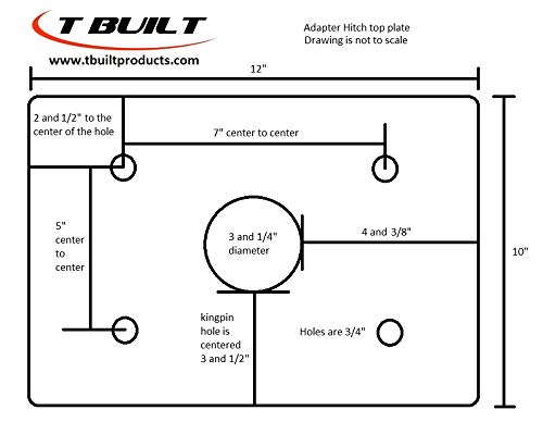 T Built 8" Fifth Wheel to Gooseneck Adapter Hitch with a 7 3/4" Forward Offset