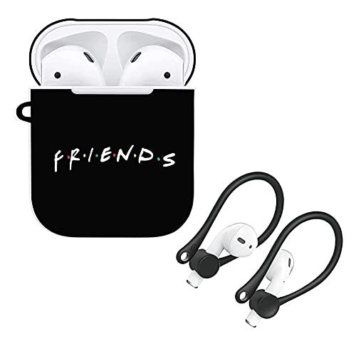 Jaustee Friends_tv_Show Airpods Case, Shockproof Protective Soft Cute Skin Case Cover for AirPods 1st2nd Accessories Compatible with Apple AirPods for Digital Product Enthusiasts (Black)