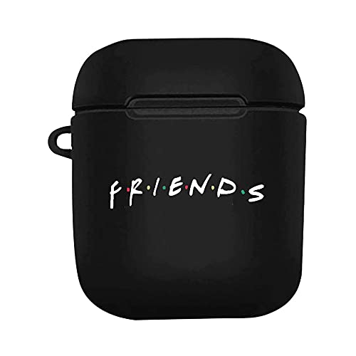 Jaustee Friends_tv_Show Airpods Case, Shockproof Protective Soft Cute Skin Case Cover for AirPods 1st2nd Accessories Compatible with Apple AirPods for Digital Product Enthusiasts (Black)