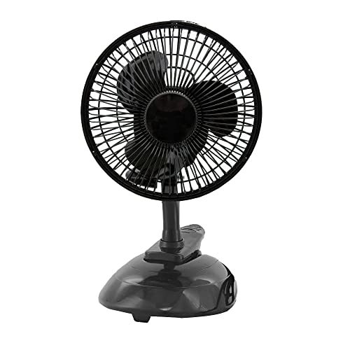 Kosmosta 6 inch 2 speed-Adjustable Tilt, 2 in 1 clip and table fan Personal Clip On Fan plug in clip fan For The Home, Office, Dorm Black color Fan