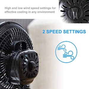 Kosmosta 6 inch 2 speed-Adjustable Tilt, 2 in 1 clip and table fan Personal Clip On Fan plug in clip fan For The Home, Office, Dorm Black color Fan