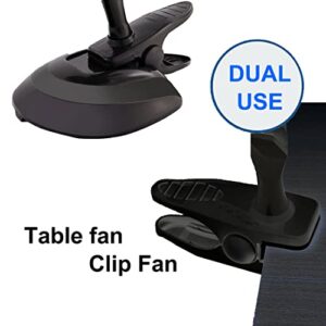 Kosmosta 6 inch 2 speed-Adjustable Tilt, 2 in 1 clip and table fan Personal Clip On Fan plug in clip fan For The Home, Office, Dorm Black color Fan