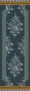 studio m floor flair hadley hall - pond traditional floral - 2 x 6 ft decorative vinyl rug - non-slip, waterproof floor mat - easy to clean, ultra low profile - printed in the usa