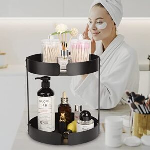 2 Tier Bathroom Counter Organizer, Stainless Steel Sink Storage Shelf, Waterproof and Rustproof, Premium Countertop Rack with Non-Slip Mat for Perfume, Makeup, Coffee