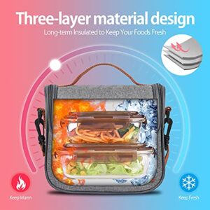 Insulated Lunch Bags for Women, Insulated Lunch Box for Men, Lunch Cooler Bag, Meal Prep Lunch Box for Women, Lunch Boxes with Removable Shoulder Strap for Women and Men