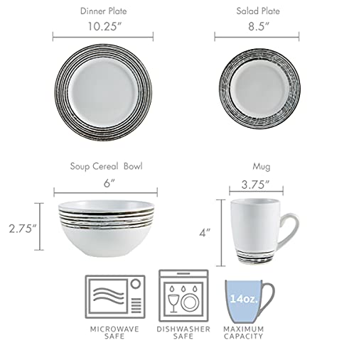 Pfaltzgraff Bryson 16-Piece Dinnerware Set, Service For 4, White