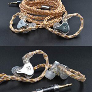 KZ Gold Silver and Copper Mixed (784 cores) Upgrade Cable, HiFi Audio 0.75MM 2PIN Replacement IEM Earbuds Wire Compatible with C PIN Headphone