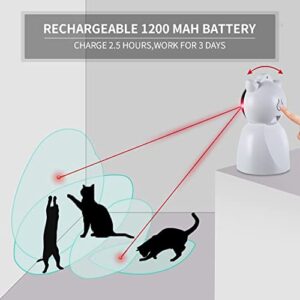 Valonii Rechargeable Motion Activated Cat Laser Toy Automatic,Interactive Cat Toys for Indoor Kitten/Dogs/Puppy,Fast and Slow Mode,1200 mAh Battery,Adjustable Circling Ranges (Fixed)