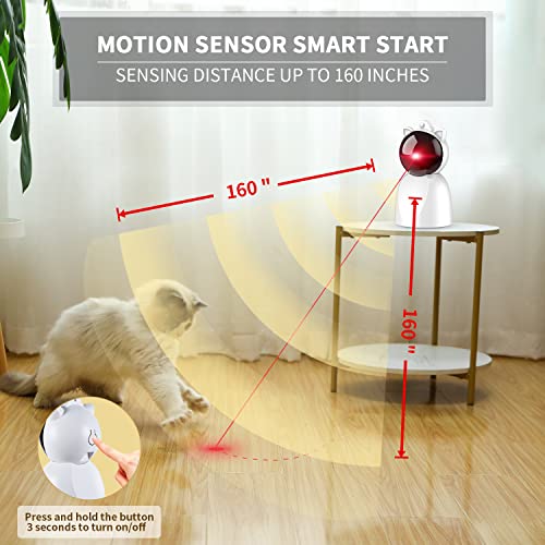 Valonii Rechargeable Motion Activated Cat Laser Toy Automatic,Interactive Cat Toys for Indoor Kitten/Dogs/Puppy,Fast and Slow Mode,1200 mAh Battery,Adjustable Circling Ranges (Fixed)