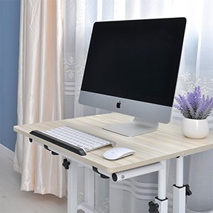 soges Adjustable Mobile Stand Up Desk Standing Desk Computer Desk Workstation Sit-Stand Desktop Standing Desk,White Maple 101-MP