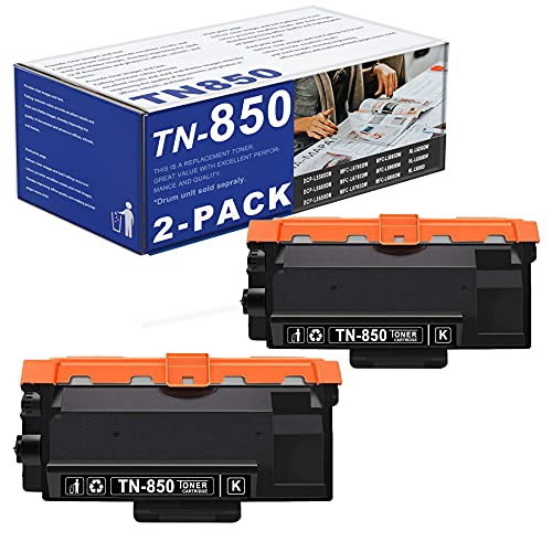 UOTYUE 2 Pack Black TN850 High Yield Toner Compatible TN850 Toner Cartridge Replacement for HLL6250DW L6300DW L5200DWDWT MFCL6700DW L6750DW DCPL5500DN Printer