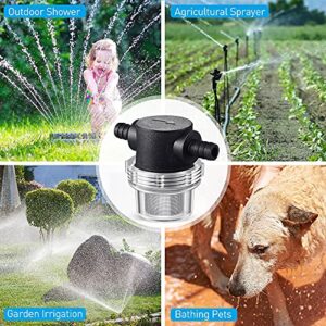 Water Pump Strainer, 3/8 Inch Hose Barb In-Line Strainer Twist-On Sprayer Filter for Water Pump 12V DC 80 PSI RV Camper Marine Boat Lawn