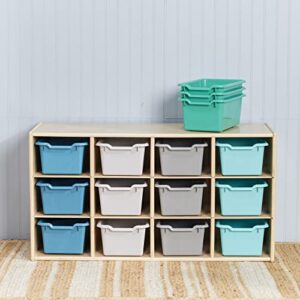 ECR4Kids Scoop Front Storage Bin, Multipurpose Organization, Contemporary, 15-Piece