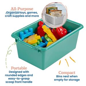 ECR4Kids Scoop Front Storage Bin, Multipurpose Organization, Contemporary, 15-Piece