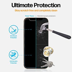 Power Theory Designed for iPhone 12 Pro Max Privacy Screen Protector Tempered Glass Anti Spy protection [9H Hardness], Easy Install Kit, 99% HD Bubble Free Case Friendly, Anti-Scratch, 2 Pack