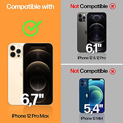 Power Theory Designed for iPhone 12 Pro Max Privacy Screen Protector Tempered Glass Anti Spy protection [9H Hardness], Easy Install Kit, 99% HD Bubble Free Case Friendly, Anti-Scratch, 2 Pack