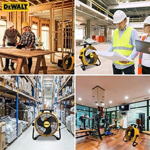 DEWALT Industrial Floor Fan, 18 Inch Drum Fan, 3-Speed Heavy Duty Air Circulator with Adjustable Tilt, Model: DXF1840 , Yellow