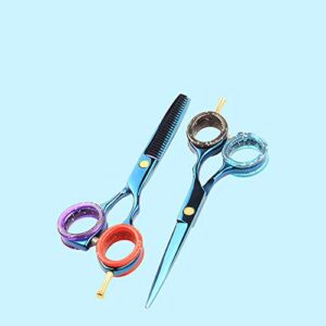UUYYEO 10 Pcs Soft Silicone Barber Hair Shears Scissors Finger Rings Grips Inserts Haircutting Styling Scissor Accessories Blue