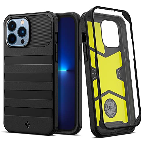 Spigen Geo Armor 360 [Full Body Protection] Designed for iPhone 13 Pro Case with Built-in Screen Protector (2021) - Black