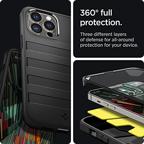 Spigen Geo Armor 360 [Full Body Protection] Designed for iPhone 13 Pro Case with Built-in Screen Protector (2021) - Black