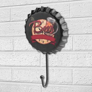 Duokon Metal Bottle Cap Sign Hook, Wall Sign Pub Club Bar Coffee Restaurant Decor Decorative Wall Hooks for Pub Club Clothing Store Restaurant(Style T)